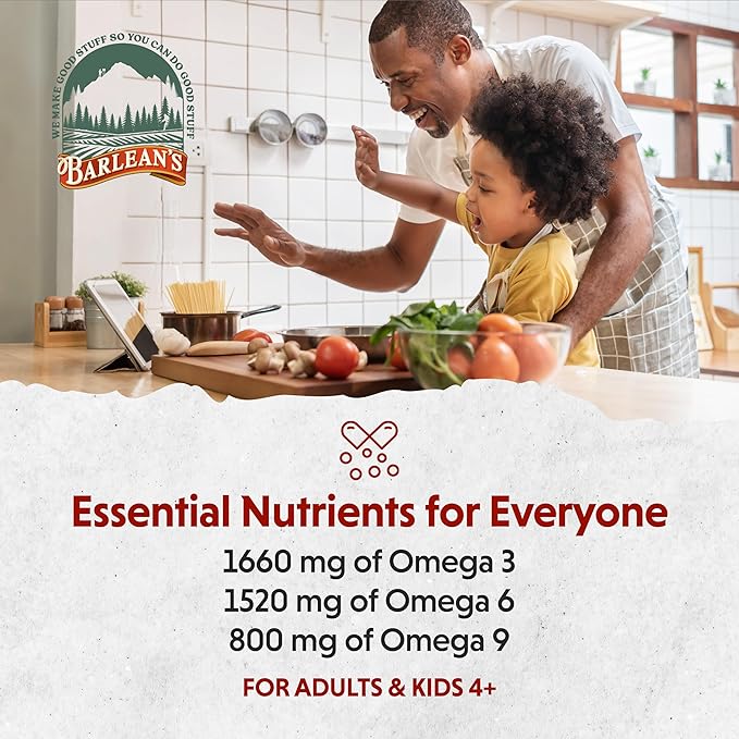 Barlean's Vegan Omega 3 6 9 Flaxseed Borage and Algae Oil Liquid Supplement Pomegranate Blueberry 3980 mg GLA EPA and DHA Fatty Acid Vegan 16 oz