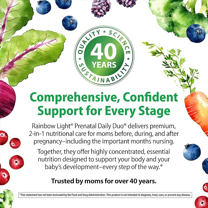 Rainbow Light Prenatal DHA Vitamins for Women | 30 Caplets &amp 30 Softgels | Omega-3 Fish Oil (DHA &amp EPA) | Support for Mom &amp Baby