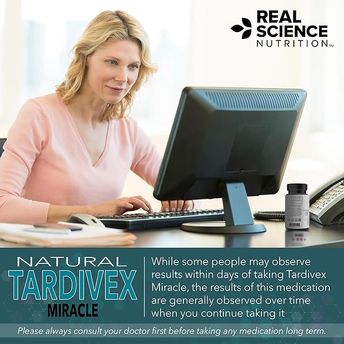 Real Science Tardivex All Natural Nerve Support Supplement for Neurological Balance - Includes Vinitrox GABA &amp Essential Vitamins for Controlled Movement &amp Coordination - Made in USA 60 Caps