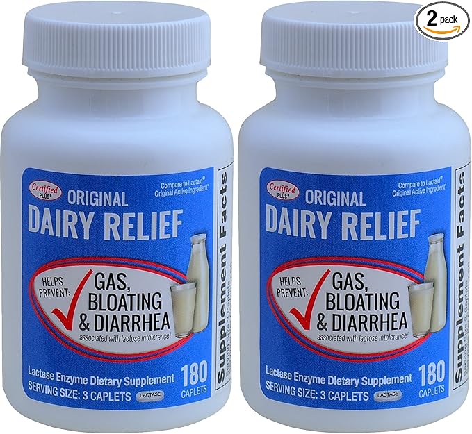 Lactase Enzyme 360 Caplets Generic Lactaid Original Strength
