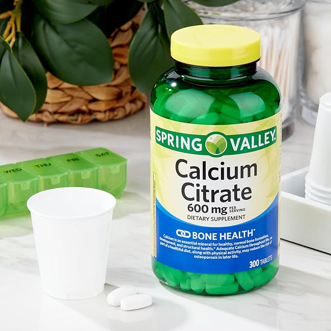 Calcium Citrate 600mg Tablets - Pure Calcium Citrate Supplement 300 Count - Supports Bone Health and Wellness Citrato de Calcio High Absorption Calcium 600 mg