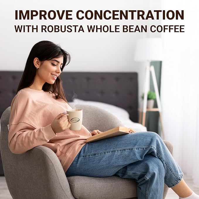 doanhdang - 35 Oz Premium Robusta Whole Bean Coffee 100% Robusta Medium Roast Rich Flavor for Espresso Shot and Brew Origin from Vietnam Whole Med Roast Beans