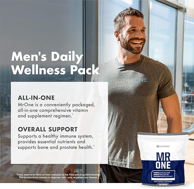 NutraOne MrOne Daily Vitamin Packs for Men Men’s Daily Vitamins and Supplements Regimen (30 Day Supply)