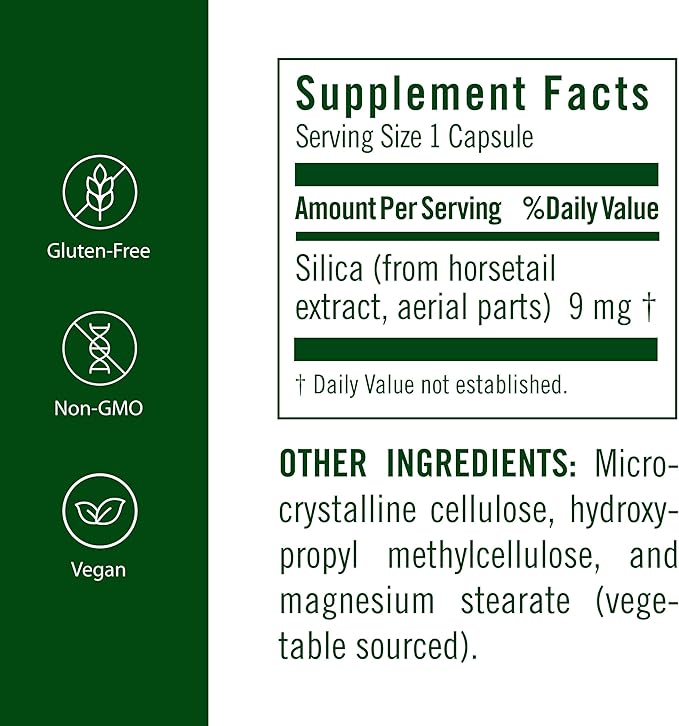 Flora FloraSil 90 Veg Capsules - Silica Supplement with Horsetail Extract for Healthy Hair Skin and Nails* - Supports Collagen Formation