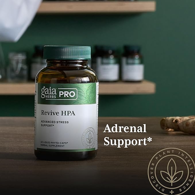 Gaia Herbs Pro Revive HPA - Adrenal Health Support Supplement* - Energy Supplement* with Cordyceps Asian Ginseng Licorice Root &amp Prickly Ash - 60 Liquid Phyto-Caps (30 Servings)