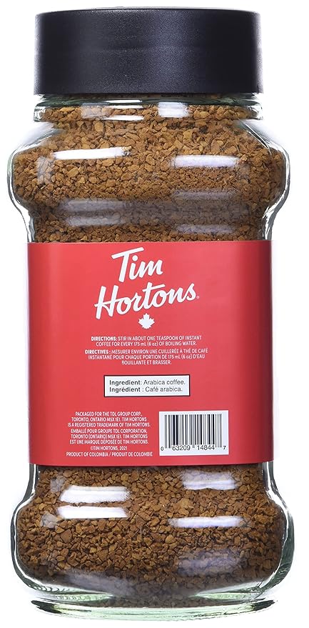 Tim Hortons Medium Roast Instant Coffee 100% Colombian 300g Jar