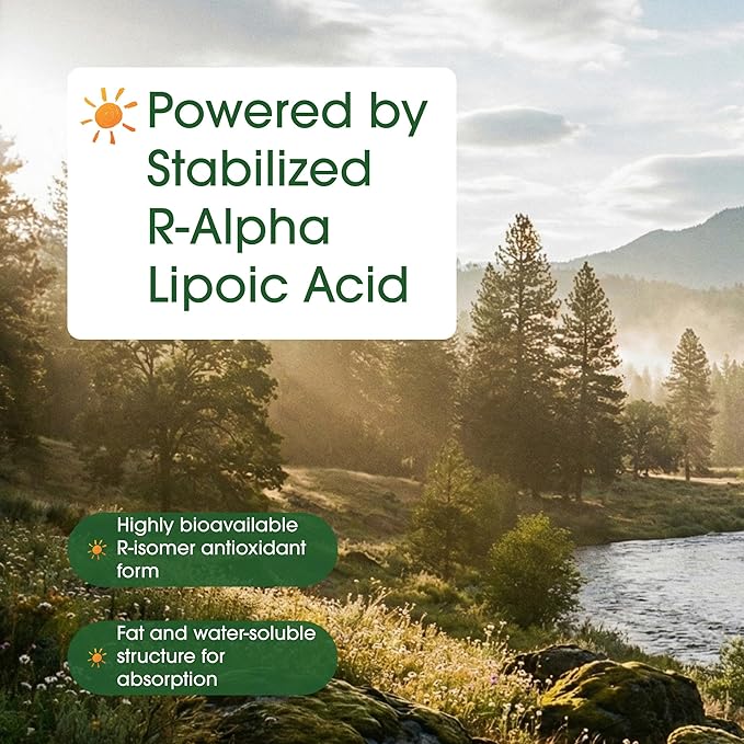 NatureBell R-Alpha Lipoic Acid - 90 Capsules - Delivers 1200mg R-ALA Per Serving - Antioxidant &amp Cellular Energy Support* - Stabilized R-Isomer ALA - Non-GMO &amp Gluten-Free