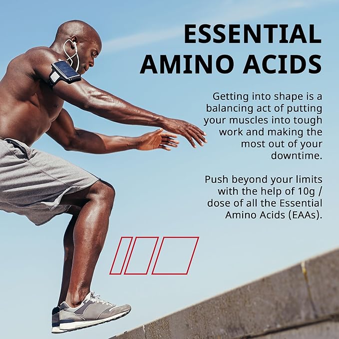 Granite Essential Amino Acids Powder for Muscle Recovery and Growth with 10g EAAs and 7g BCAAs - Soy-Free Gluten-Free 448g (30 Servings) Fruit Punch Flavor