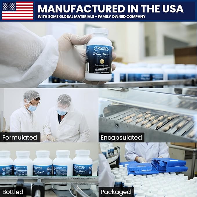 Nutricel Supplements Blue Remove - USP Grade Methylene Blue 60 Capsules with Micronized Zeolite Nattokinase (Non-GMO) Turmeric Bromelain and NAC - Trusted Made in America
