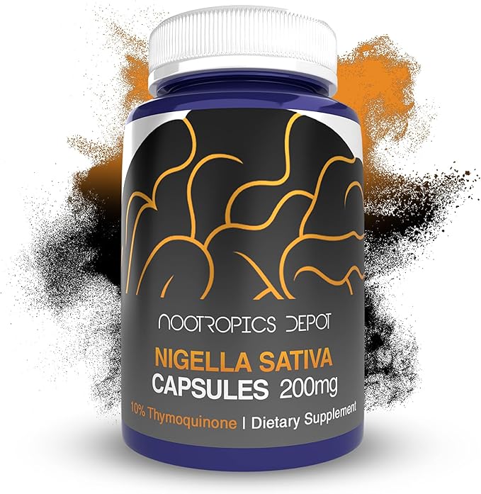 Nootropics Depot Nigella Sativa Extract Capsules | 200mg | 120 Count | Minimum 10% Thymoquinone Content | Black Seed Oil Extract | Supports Brain Health Memory Liver Health and Immune Function