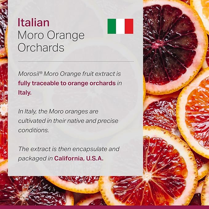 Anew VitaㅤMorosil: Antioxidant &amp Nutrition Supplement for Men &amp Women | Wellness &amp Vitality | Moro Red Orange | Non-GMO Gluten Free 60 Vegetable Capsules | Made in USA