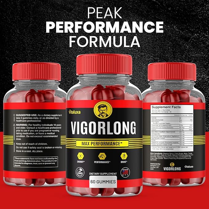 (5 Pack) Vigorlong Gummies Maximum Strength All Natural Advanced Formula Performance Blend Supplement for Health and Wellness Reviews (300 Gummies)