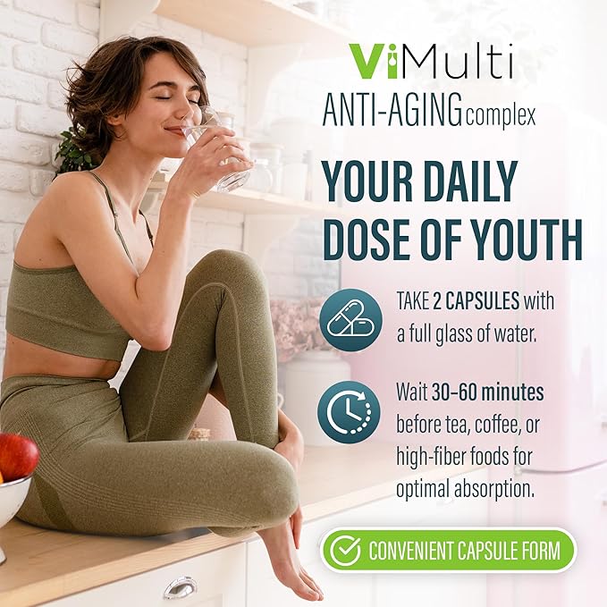 ViMulti Amino Acid Supplement Capsules with L-Arginine L-Ornithine HCl L-Glutamine L-Lysine Glycine Ornithine Alpha-Ketoglutarate Dietary Amino Formula for Women Men 60 Capsules