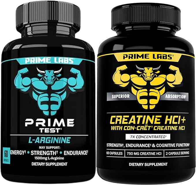 Prime Labs L Arginine (60 ct) + Creatine HCl Capsules (60 ct)