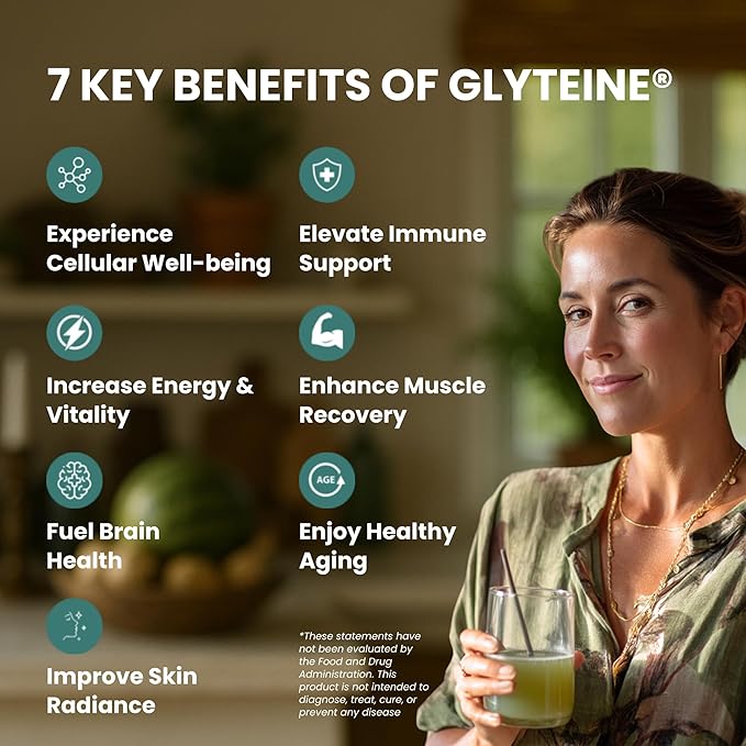 CONTINUAL - G Powder - Clinically Proven Cellular Glutathione Precursor | Benefit of Glyteine &amp Sunfiber | Immune Support Master Antioxidant Detox Brain Health &amp Skin Care | 40 Sachets