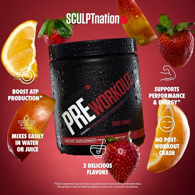 Sculpt Nation by V Shred PreWorkout - Premium Pre Workout Powder with Amino Acids for Ultimate Performance Endurance and Energy Support Fruit Punch - 30 Servings