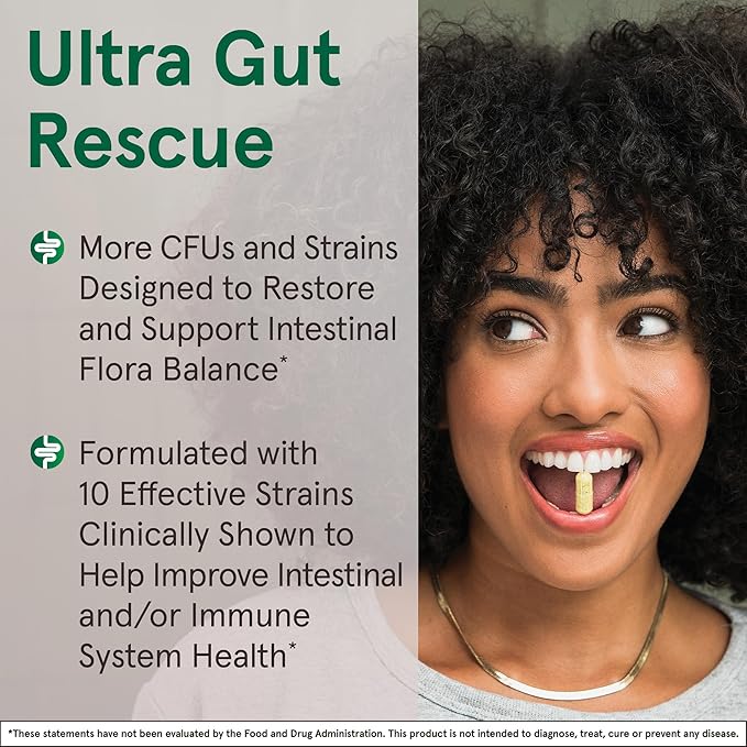 Jarrow Formulas Jarro-Dophilus Ultra Gut Rescue - 50 Billion CFU Per Serving - Probiotics Restore Protect &amp Maintain Intestinal Flora - 60 Servings (Delayed Release)