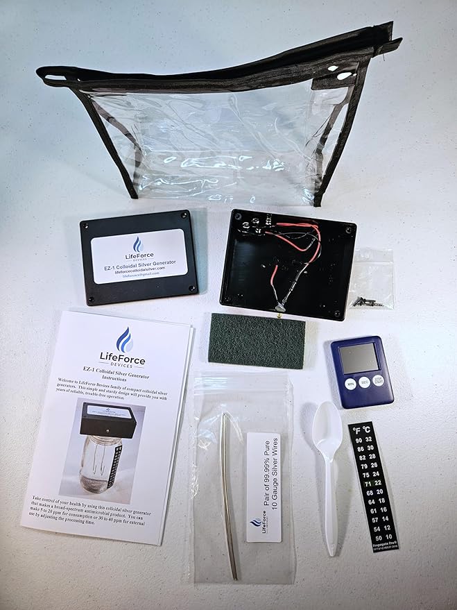 EZ-1 Deluxe Colloidal Generator Package (10 Gauge Silver Wires) - Make 32 oz in 16 Minutes