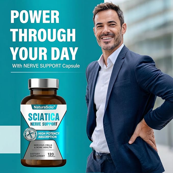 Sciatic Nerve &amp Discomfort Supplement - Nerve Savior for Neuropathy 120 Capsules Featuring Alpha Lipoic Acid 300mg &amp Vitamin B Complex for Targeted Comfort