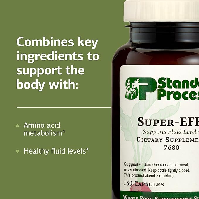 Standard Process Super-EFF Fluid Level Dietary Supplement - Non-Dairy Non-Soy &amp Non-Grain - Fluid &amp Energy Level Support - 150 Capsules