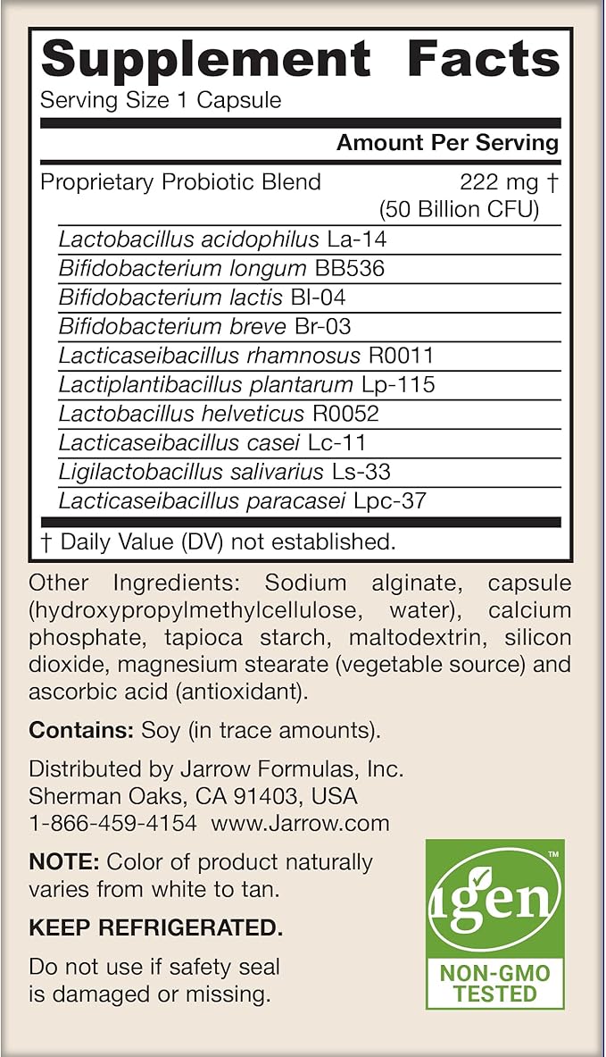 Jarrow Formulas Jarro-Dophilus Ultra Gut Rescue - 50 Billion CFU Per Serving - Probiotics Restore Protect &amp Maintain Intestinal Flora - 60 Servings (Delayed Release)