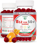 Lunakai USA Made Vitamin B12 Gummies for Adults 50+ Non-GMO B12 for Energy &amp Vitality Boost Delicious Orange Flavor 60ct