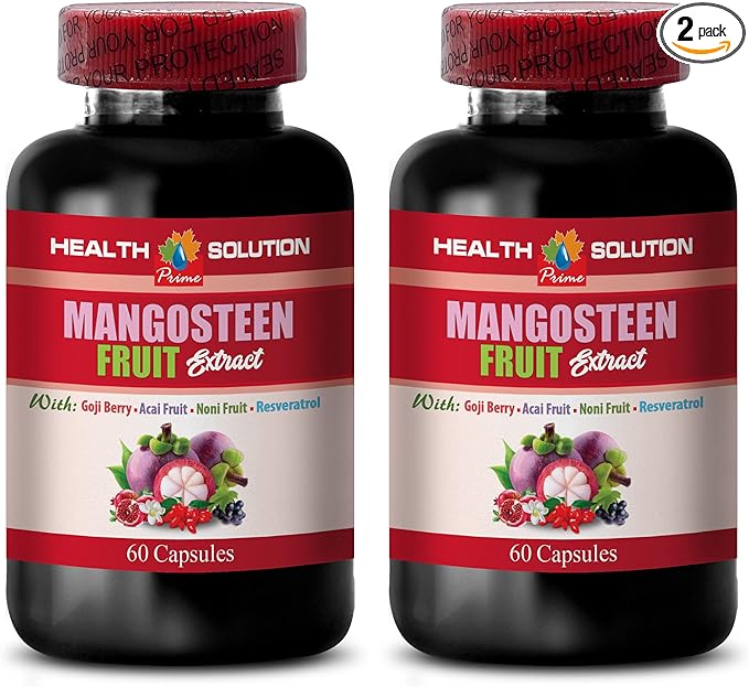 mangosteen capsules - MANGOSTEEN FRUIT EXTRACT COMPLEX WITH RESVERATROL ACAI FRUIT POMEGRANATE NONI FRUIT GOJI BERRY - Pomegranate vitamins for memory - resveratrol supplement - 2 Bottles 120 Cap