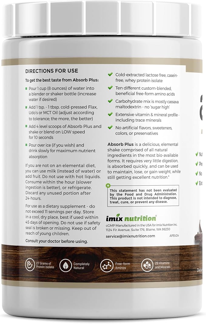 Isolate Protein - Diet Supplement for Improved Gut Health Extra Nutritional Support Non-GMO Gluten-Free Lactose-Free Casein-Free (2.2 Lbs Simply Vanilla)