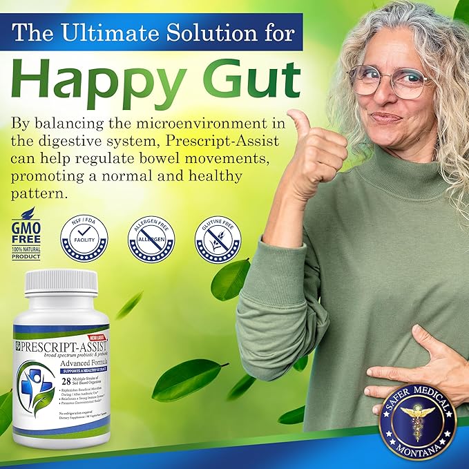 Prescript-Assist Prescipt-Assist Prebiotics &amp Probiotics for Digestive &amp Immune Health. 28 Strains Soil-Based Microflora - Vegan Supports Muscle Recovery &amp Gut Health 90 Capsules