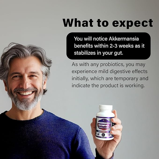 FOLONA Delayed Release Akkermansia GLP-1 Probiotic with Berberine and Soluble Beta-Glucan Prebiotic Fiber 3 Billion AFU 60 Capsules (2 Months Supply) for Gut Health Support