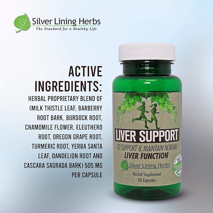 Silver Lining Herbs Liver Support - Herbal Support to Help Maintain Liver Health - Natural Liver Care to Support Immune System and Allergies - 90 Capsules