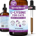 L-Lysine Supplement for Cats &amp Kittens – Immune Support Liquid for Feline Respiratory Health Sneezing Runny Nose &amp Watery Eyes – 250mg Lysine Cat Drops with Vitamins Complex – Chicken Flavor