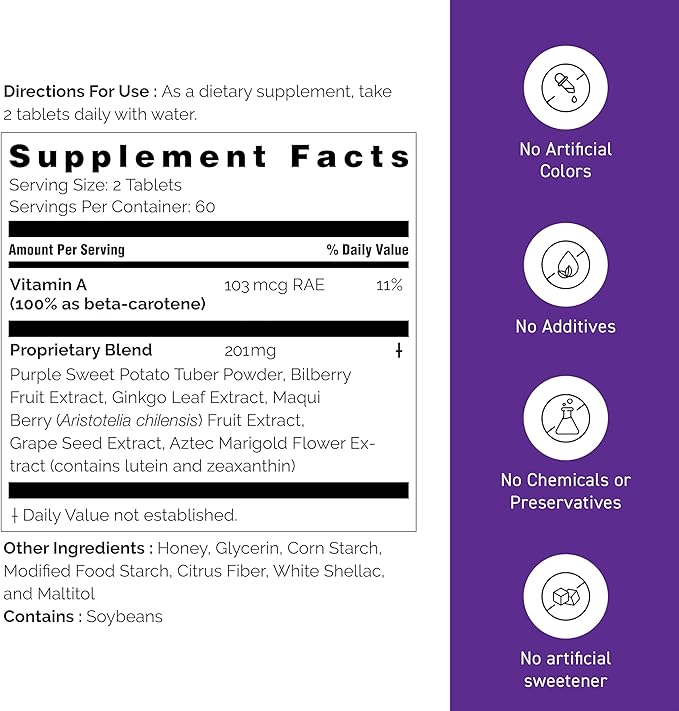 Umeken Eye Clear Dietary Supplement Blueberry Extract Lutein Zeaxanthin Ginkgo Vision Supplements for Adults Eye Vitamins 4 Months Supply 240 Tablets 2 Packs of 120