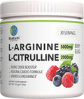 L-Arginine 5000mg + L-Citrulline 2000mg Complex Powder Supplement - Nitric Oxide Booster - Heart Health Blood Flow Energy &amp Endurance - 30 Servings (Berry Blend)