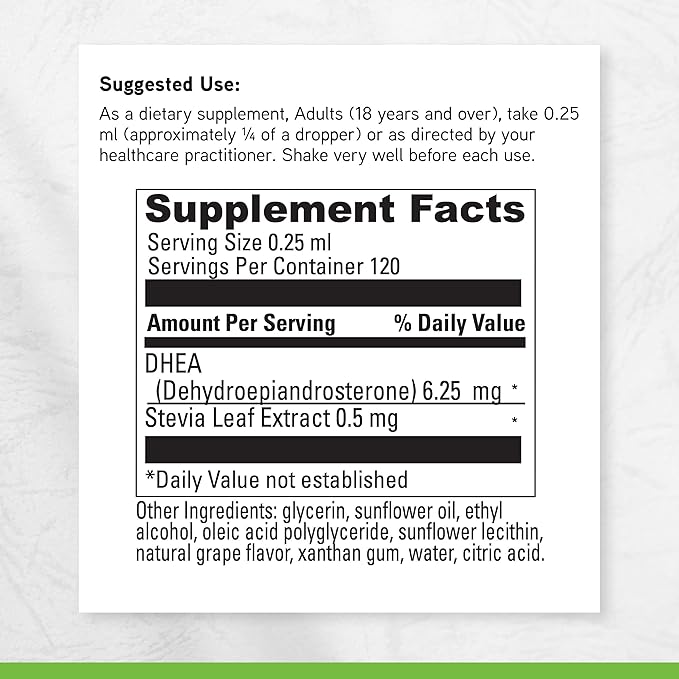 DAVINCI Labs Liposomal DHEA - Liquid Dietary Supplement to Support Immune System Thyroid Health and Healthy Hormone Levels* - with DHEA (Dehydroepiandrosterone) and Stevia Leaf Extract - 30 ml