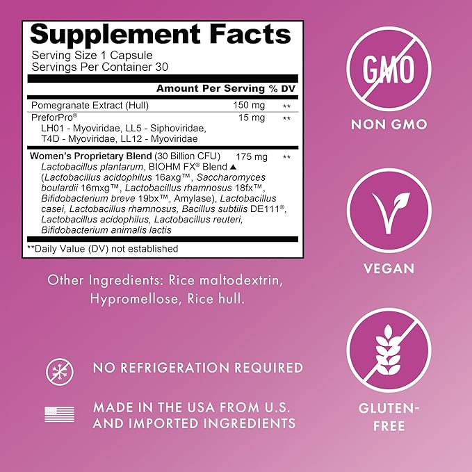 BIOHM Women's Probiotics 30B CFU &amp Super Greens/Kids Berry Blast Bundle: Gut &amp Overall Health Support 9 Strains 30-Day Supply Rich in Antioxidants