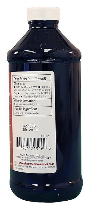 HUMCO 121316001 Iodine Tincture 2 Percent Mild USP 16 oz Shape