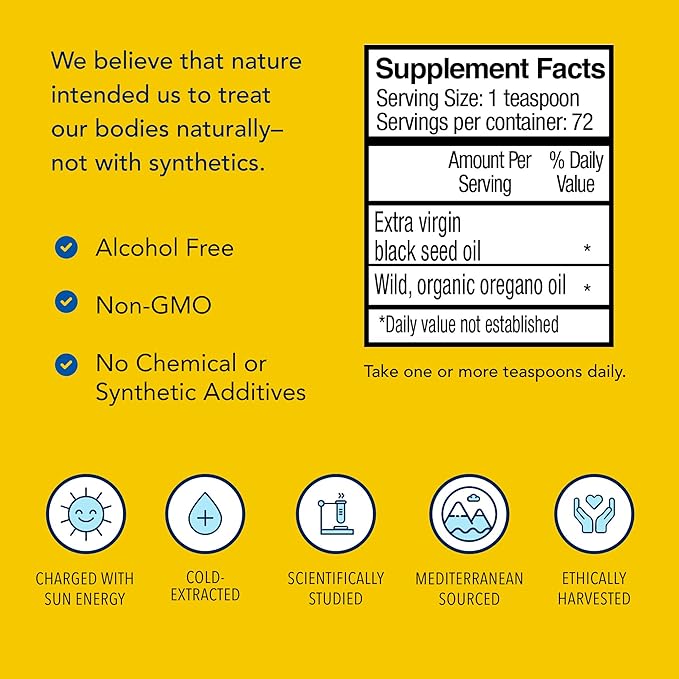 North American Herb &amp Spice Black Seed Oil - 12 fl. oz. - Cardiovascular Digestive &amp Immune Support - Contains Wild Mediterranean Oreganol P73 Oregano Oil - Non-GMO - 72 Total Servings