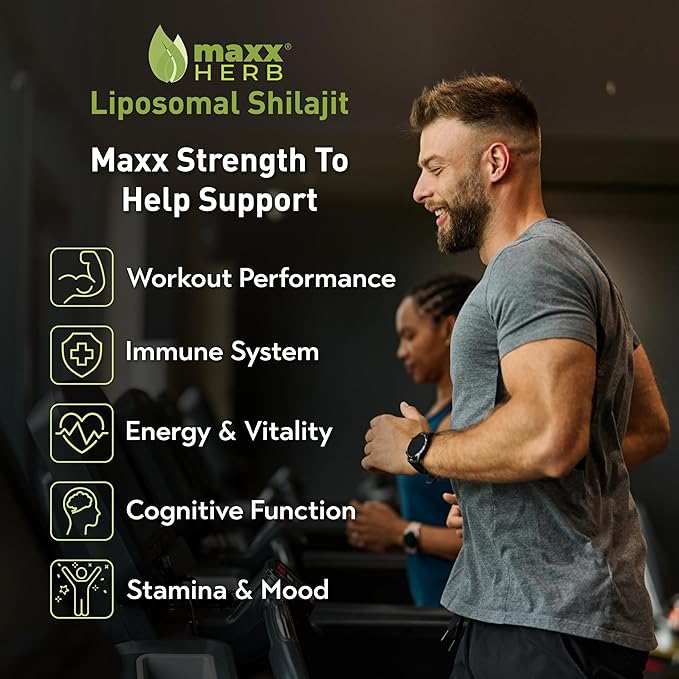 Maxx Herb Pure Himalayan Shilajit – Liquid Liposomal Formula with Black Pepper BioPerine &amp Cacao - Energy Boost &amp Immune Support 85+ Trace Minerals 20% Fulvic Acid – 4 Oz Bottle (60 Servings