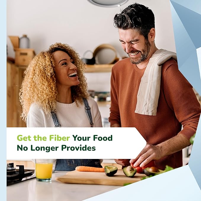 Soluble Fiber Greens Powder with 30 Superfoods Probiotics &amp Prebiotic Fiber Supplement for Women &amp Men - Support Digestion Regulate Blood Sugar &amp Promote Daily Energy - Made in USA - 30
