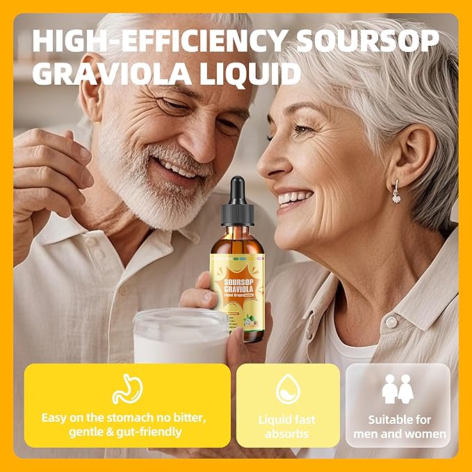 Soursop Graviola Leaf Extract Liquid Drop for Cell Support &amp Regeneration Immune Boost Relax Liver and Sleep Soursop Bitters Liquid Herbal Goodness Sugar/Gluten Free Passion Fruit Flavor