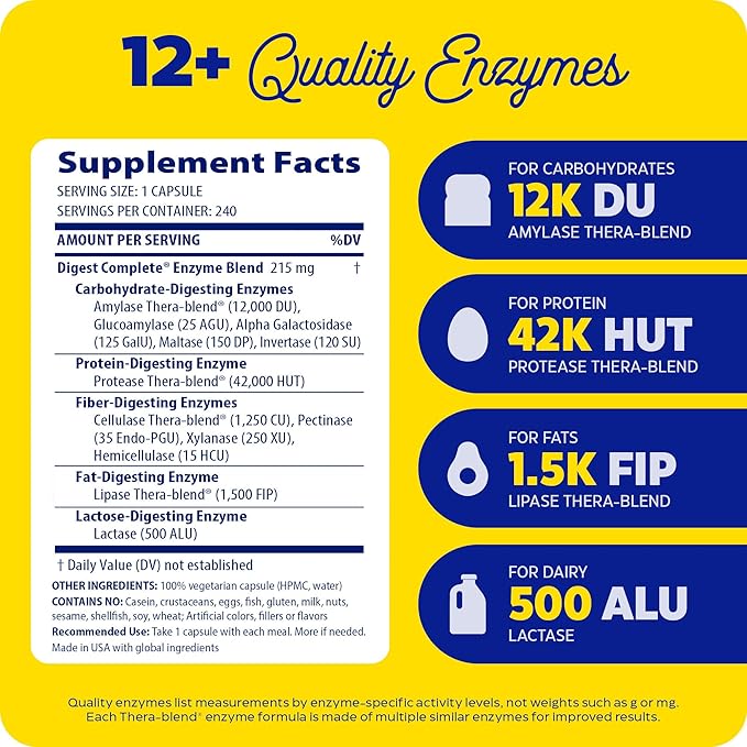 Enzymedica Digest Complete &amp SubCulture Probiotic for Daily Gut Health - Digestive Enzyme Supplement for Women &amp Men Helps Gas &amp Bloating Probiotic Capsules 30 Billion CFU - Pack of 2