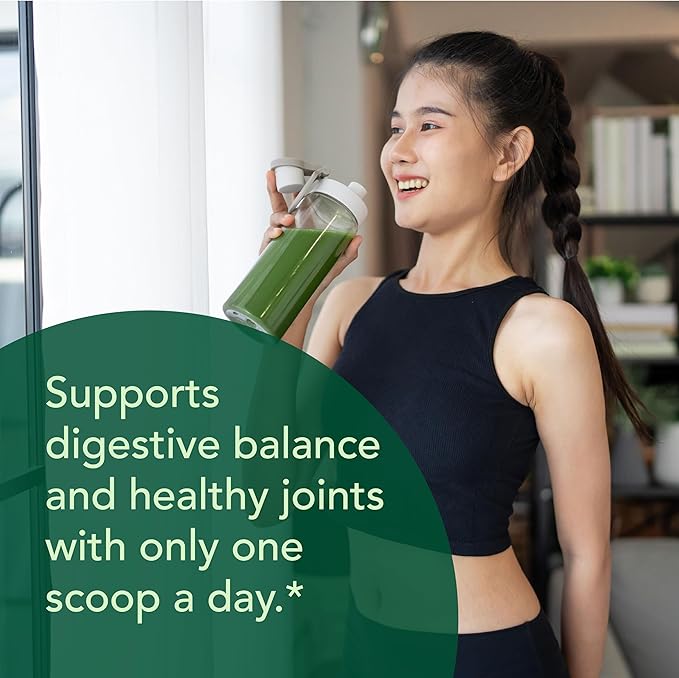 Essentials Blend+ Greens Powder with Probiotics Enzymes &amp Glucosamine | Digestive &amp Joint Support | Daily Gut Health Nutrient Absorption &amp Energy | Vegan Non-GMO