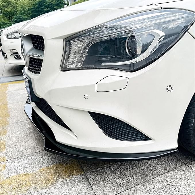 Car Front Lip Bumper Front Bumper Splitter Glossy Black Compatible for Benz CLA C117 CLA200 CLA220 CLA250 2013-2015(Gloss Black)