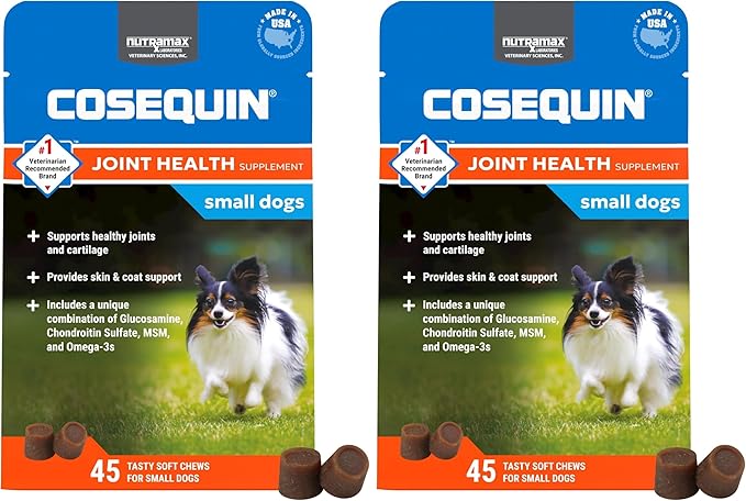 Cosequin Minis Soft Chews Maximum Strength with MSM Plus Omega345 Count (Pack of 2)
