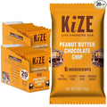 KiZE Energy Bars - Peanut Butter Chocolate Chip - 20-Count - Gluten Free Dairy Free Non-GMO and High Protein Meal Replacement Energy Bars Clean and Simple Food Ingredients - 10g High Protein Snack