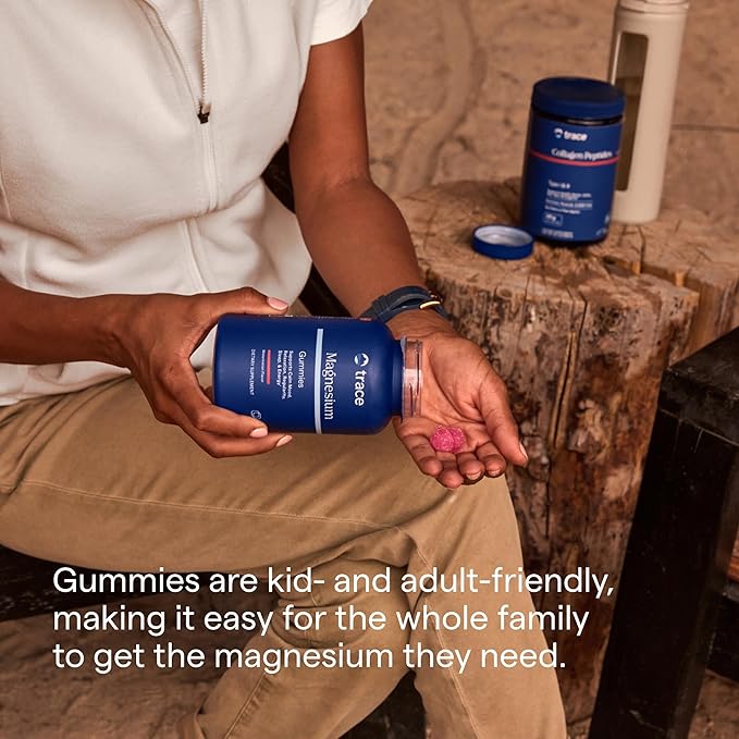 Trace Minerals Magnesium Gummies -Supports a Calm Mindset - Magnesium Chewables for Kids &amp Adults - Bone Digestion Heart Health &amp Immune Support - Tangerine Flavor - 120 Count (120 Servings)