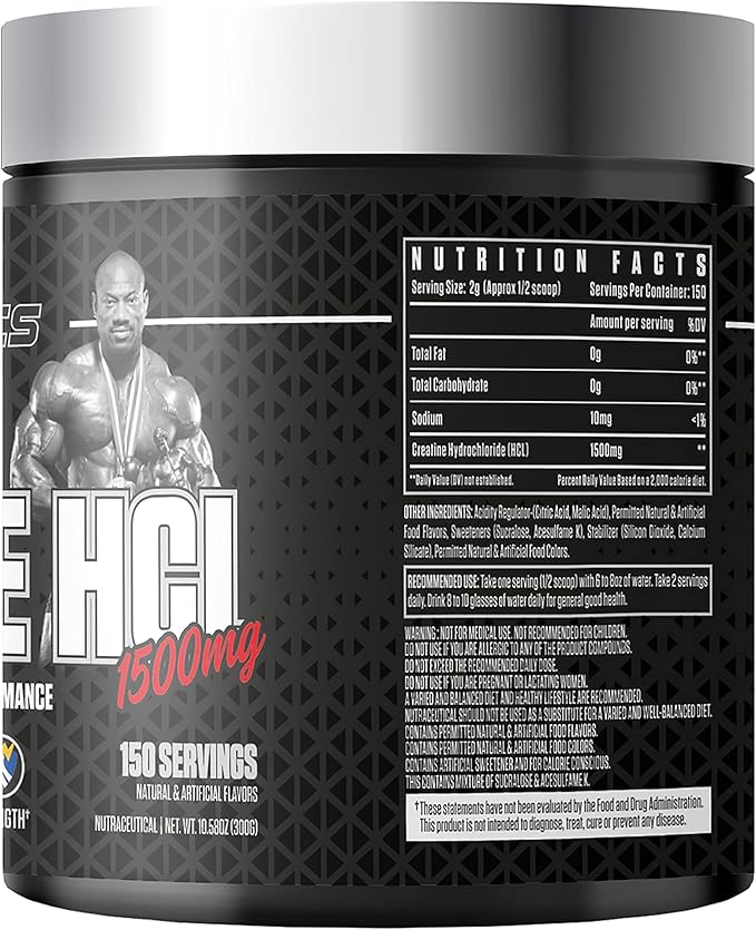 DEXTER JACKSON Black Series Creatine Hcl 1500mg | 300g (150 Serving Orange Blast)