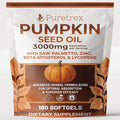 Pumpkin Seed Oil 3000mg with Saw Palmetto Beta-Sitosterol Zinc &amp BioPerine® – 180 Vegan Softgels | Prostate &amp Hair Growth Support | DHT Blocker | Urinary &amp Bladder Health | Cold-Pressed