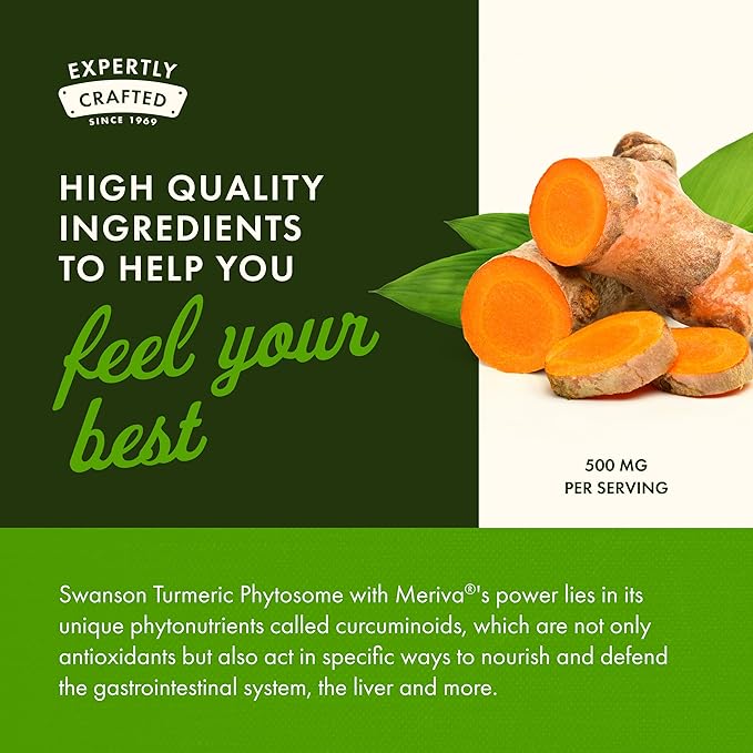 Swanson Turmeric Phytosome with Meriva 500 Milligrams 60 Capsules (3 Pack)